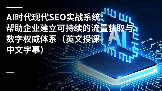 （16760期）AI时代现代SEO实战系统：帮助企业建立可持续的流量获取与数字权威体系（英文授课+中文字幕）_就是爱分享