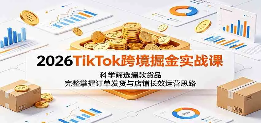 2026TikTok跨境掘金实战课：科学筛选爆款货品，完整掌握订单发货与店铺长效运营思路_一起云网创