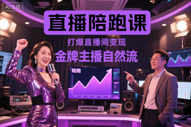 直播陪跑课，金牌主播自然流打爆直播间，复制高变现玩法_就是爱分享