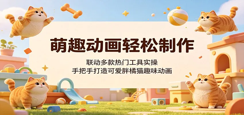 萌趣动画轻松制作，联动多款热门工具实操，手把手打造可爱胖橘猫趣味动画_一起云网创