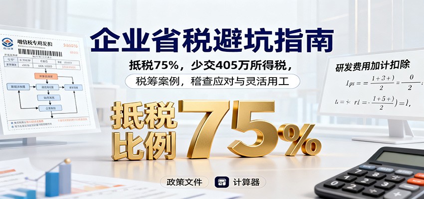企业省税避坑指南：抵税75%，少交405万所得税，税筹案例，稽查应对与灵活用工_就是爱分享