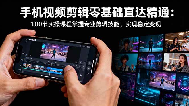 （16466期）手机视频剪辑零基础直达精通：100节实操课程掌握专业剪辑技能，实现稳…_就是爱分享