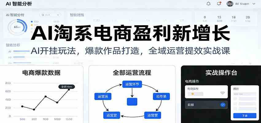 AI淘系电商盈利新增长，AI开挂玩法，爆款作品打造，全域运营提效实战课_就是爱分享