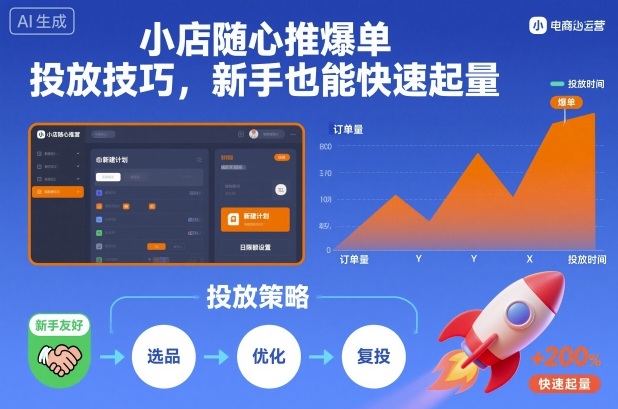 小店随心推爆单投放技巧，新手也能快速起量_就是爱分享