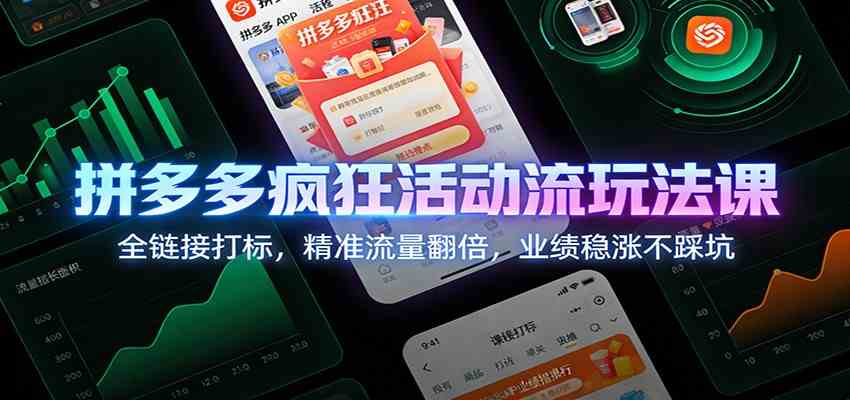 拼多多疯狂活动流玩法课：全链接打标，精准流量翻倍，业绩稳涨不踩坑_就是爱分享