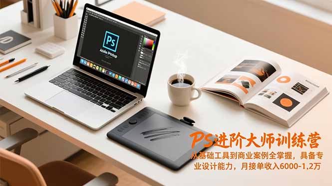 PS进阶大师训练营，从基础工具到商业案例全掌握，具备专业设计能力，月接单收入6000-1.2万_就是爱分享