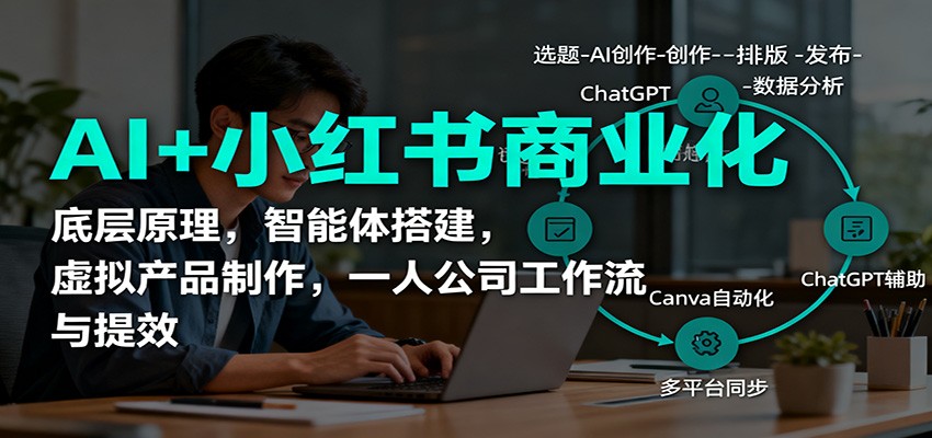 AI+小红书商业化，底层原理，智能体搭建，虚拟产品制作，一人公司工作流与提效_就是爱分享