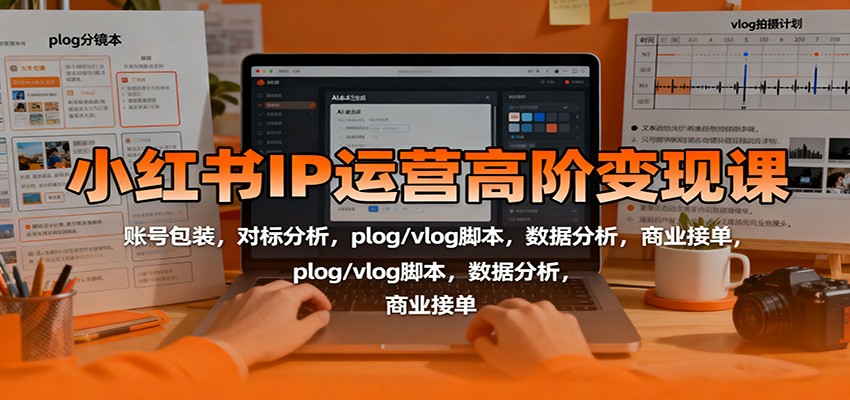 小红书IP运营高阶变现课：账号包装，对标分析，plog/vlog脚本，数据分析，商业接单_就是爱分享