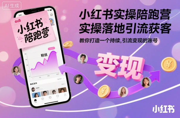 小红书实操陪跑营，实操落地引流获客，教你打造一个持续引流变现的账号_就是爱分享