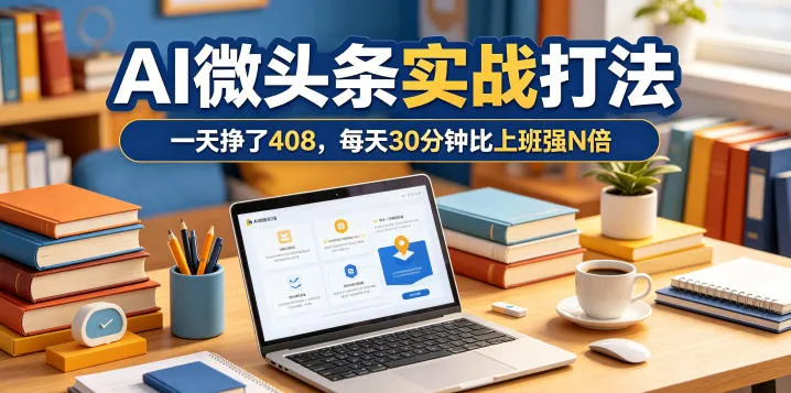 一天挣了408，AI微头条实战打法，每天30分钟比上班强N倍_一起云网创