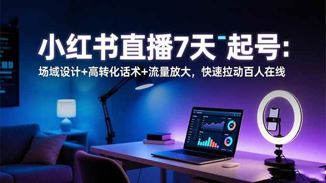 （16537期）小红书直播7天起号：场域设计+高转化话术+流量放大，快速拉动百人在线_就是爱分享