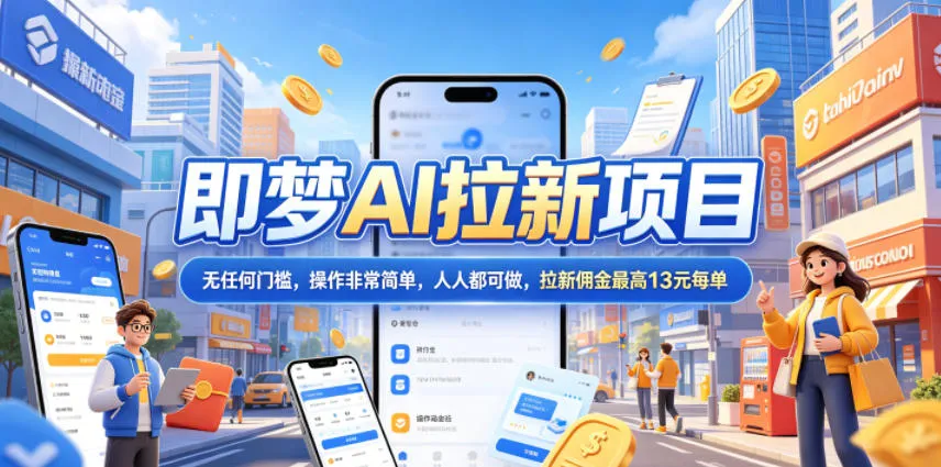 2026年即梦AI拉新项目最新玩法，无任何门槛，操作非常简单，人人都可做，拉新佣金最高13元每单_一起云网创