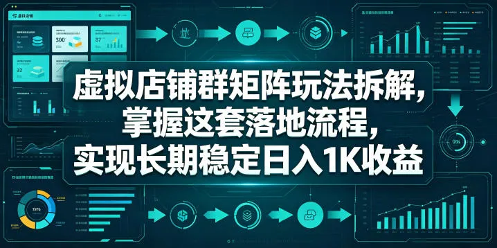 虚拟店铺群矩阵玩法拆解，掌握这套落地流程，实现长期稳定日入1K收益【揭秘】_一起云网创