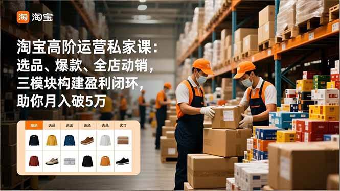 （16865期）淘宝高阶运营私家课：选品、爆款、全店动销，三模块构建盈利闭环，助你月入破5万_就是爱分享