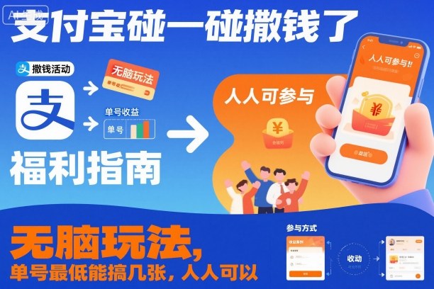支付宝碰一碰撒钱了，无脑玩法，单号最低能搞几张，人人可以撸【揭秘】_就是爱分享
