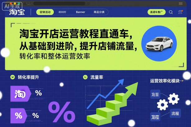 淘宝开店运营教程直通车，从基础到进阶，提升店铺流量，转化率和整体运营效率（更新11月）_就是爱分享