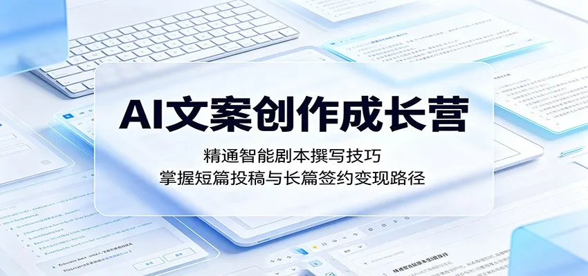 AI文案创作成长营：精通智能剧本撰写技巧，掌握短篇投稿与长篇签约变现路径_一起云网创