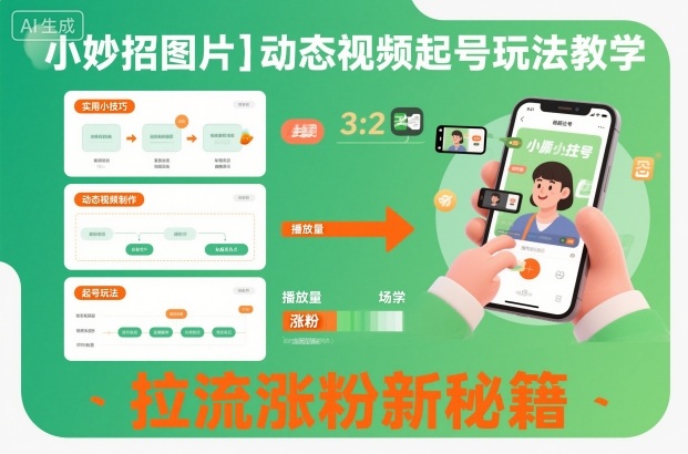小妙招图片＋动态视频起号玩法教学，拉流涨粉新秘籍_就是爱分享