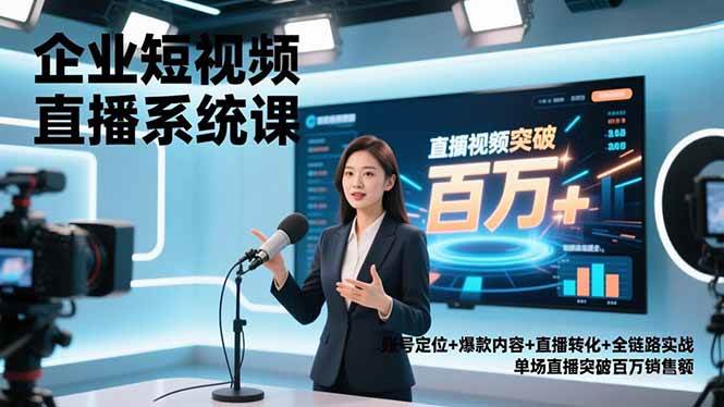 （16878期）企业短视频直播系统课，账号定位+爆款内容+直播转化+全链路实战，单场直播突破百万销售额_就是爱分享