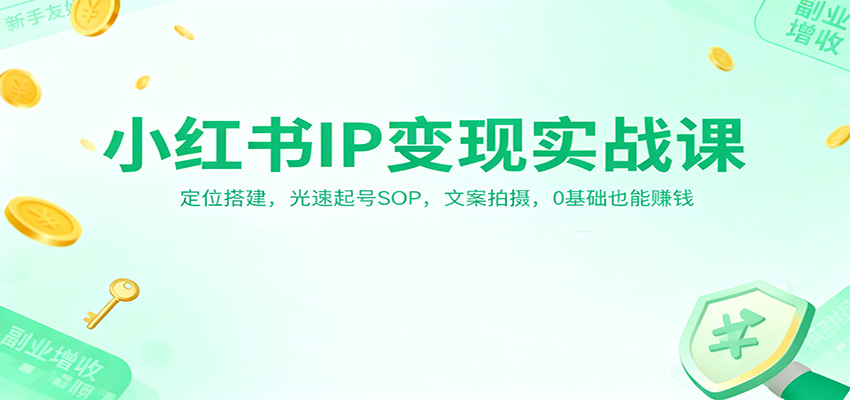 小红书IP变现实战课：定位搭建，光速起号SOP，文案拍摄，0基础也能赚钱_就是爱分享