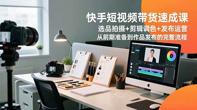 （16752期）快手短视频带货速成课，选品拍摄+剪辑调色+发布运营，从前期准备到作品发布的完整流程_就是爱分享