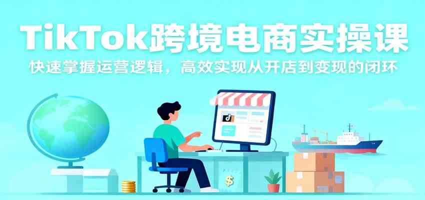 TikTok跨境电商实操课，快速掌握运营逻辑，高效实现从开店到变现的闭环_就是爱分享