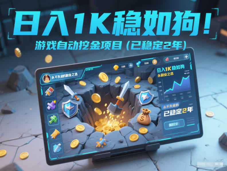 日入1K稳如狗！游戏自动挖金项目（已稳定2年），永不失业的副业之选【揭秘】_就是爱分享