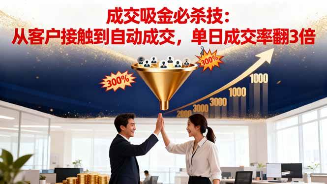 （16432期）吸金成交营销必杀技：从客户接触到自动成交，单日成交率翻3倍_就是爱分享