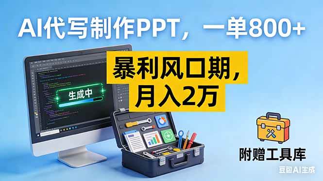 （16967期）AI代写制作PPT，一单800+， 暴利风口期，月入2万【附工具】_就是爱分享