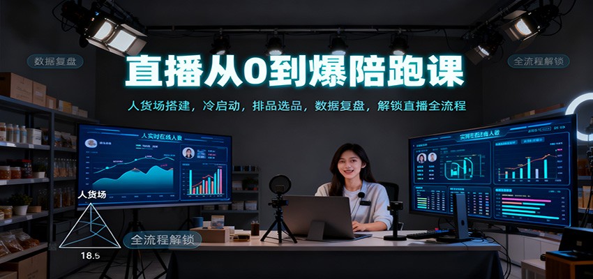 直播从0到爆陪跑课：人货场搭建，冷启动，排品选品，数据复盘，解锁直播全流程_就是爱分享