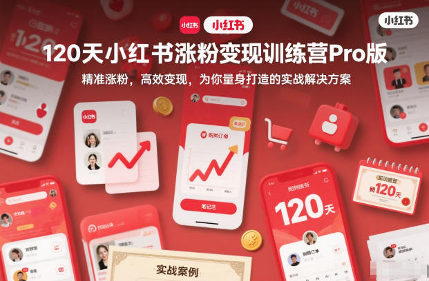 120天小红书涨粉变现训练营Pro版，精准涨粉，高效变现，为你量身打造的实战解决方案_就是爱分享