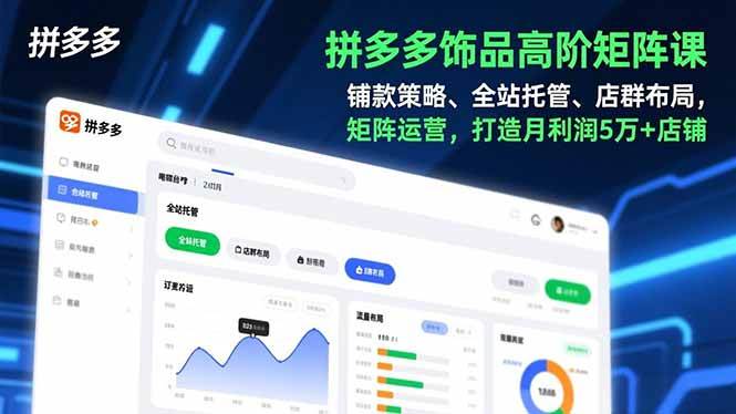 （16915期）拼多多饰品高阶矩阵课，铺款策略、全站托管、店群布局，矩阵运营，打造月利润5万+店铺_就是爱分享