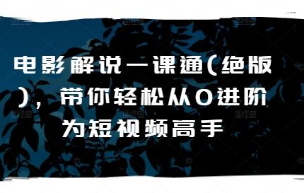 电影解说一课通(绝版)，带你轻松从0进阶为短视频高手_就是爱分享