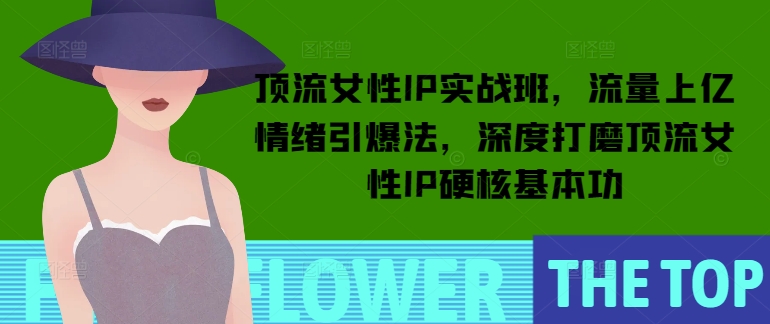 顶流女性IP实战班，流量上亿情绪引爆法，深度打磨顶流女性IP硬核基本功_就是爱分享