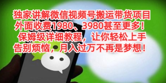 独家讲解微信视频号搬运带货项目，保姆级详细教程_就是爱分享