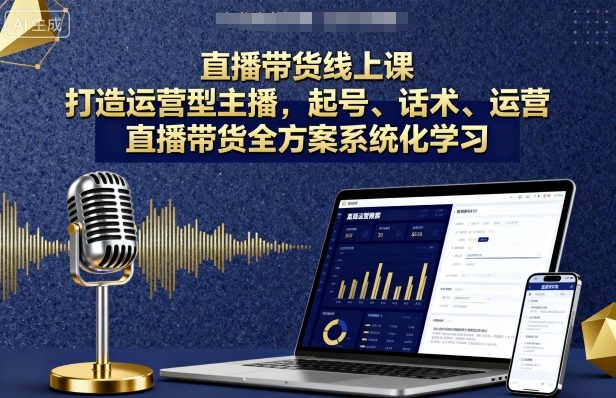 直播带货线上课，打造运营型主播，起号、话术、运营，直播带货全方案系统化学习_就是爱分享