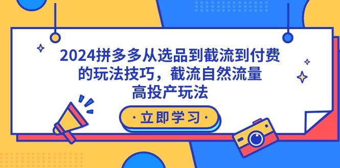 2024拼多多从选品到截流到付费的玩法技巧，截流自然流量玩法，高投产玩法_就是爱分享