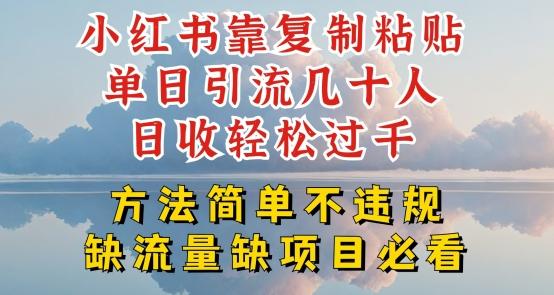 小红书靠复制粘贴单日引流几十人目收轻松过千，方法简单不违规【揭秘】_就是爱分享