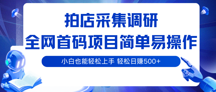 拍店采集调研，全网首码项目，简单易操作， 小白也能轻松上手，轻松日赚500+_就是爱分享