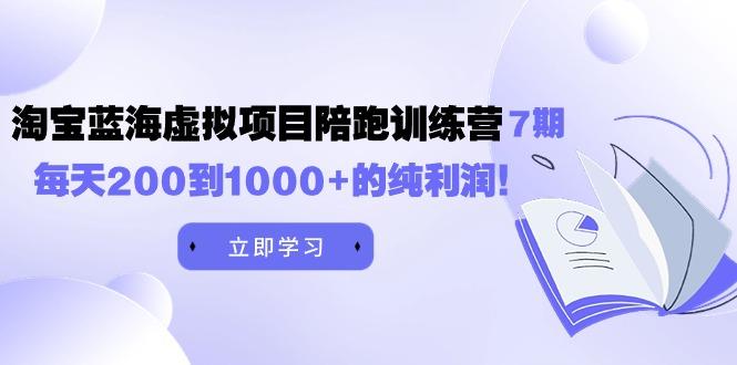 (9541期)黄岛主《淘宝蓝海虚拟项目陪跑训练营7期》每天200到1000+的纯利润_就是爱分享
