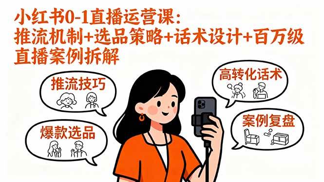 （16002期）小红书0-1直播运营课：推流机制+选品策略+话术设计+百万级直播案例拆解_就是爱分享