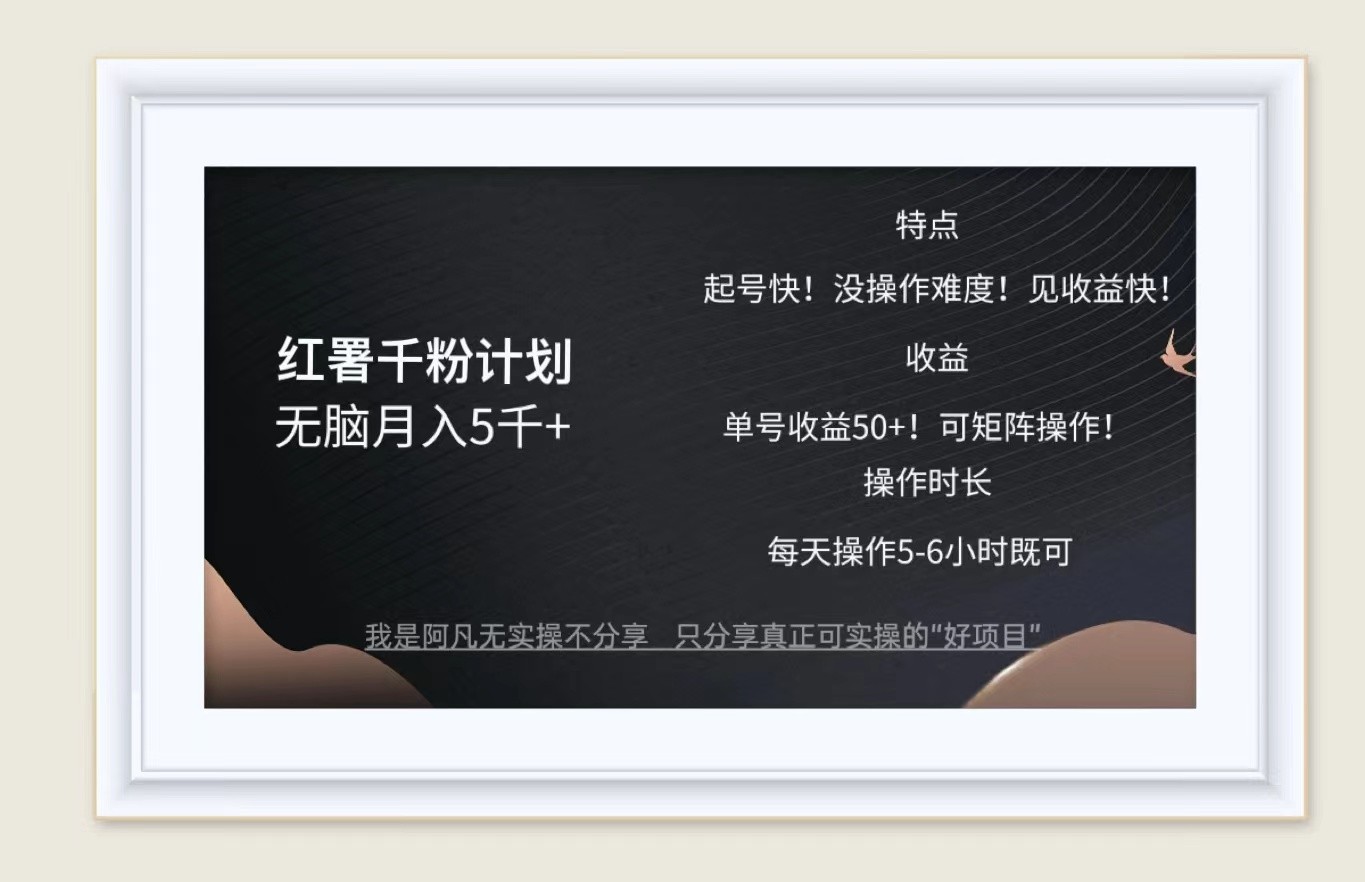 红薯千粉计划无脑月入5千+！既做既赚！_就是爱分享