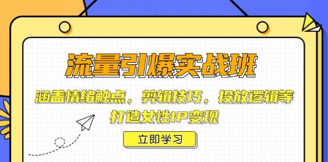 流量引爆实战班，涵盖情绪触点，剪辑技巧，投放逻辑等，打造女性IP变现_就是爱分享