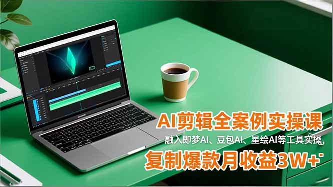 （16770期）AI剪辑全案例实操课，融入即梦AI、豆包AI、星绘AI等工具实操，复制爆款月收益3W+_就是爱分享