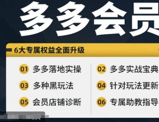 拼多多会员，拼多多实战宝典+实战落地实操，从新手到高阶内容全面覆盖_就是爱分享