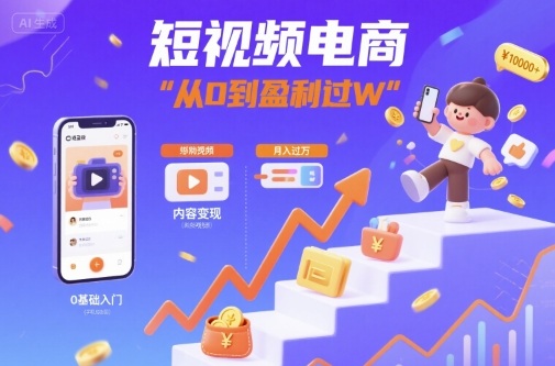 短视频电商：短视频变现从0到盈利过W_就是爱分享