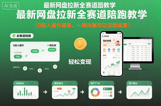 最新网盘拉新全赛道陪跑教学，0投入操作简单，一周内就可以见到成果_就是爱分享