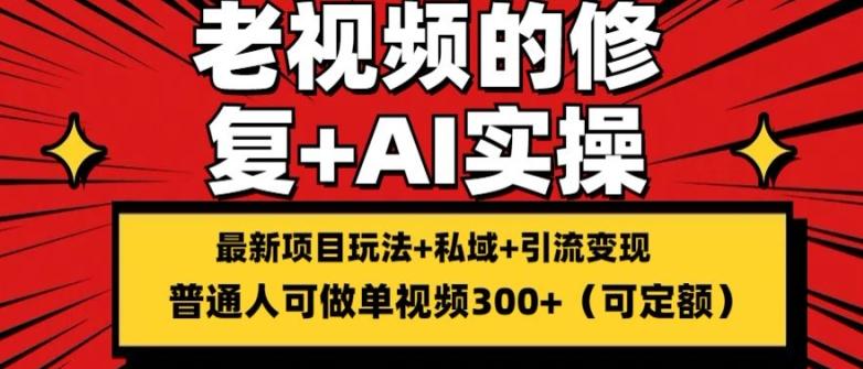 修复老视频的玩法，搬砖+引流的变现(可持久)，单条收益300+【揭秘】_就是爱分享