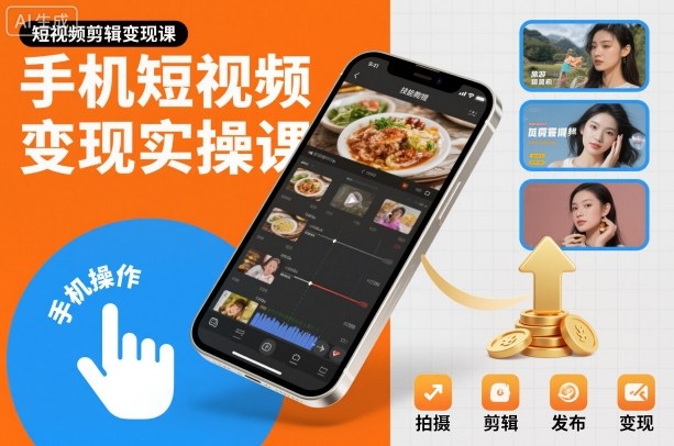手机短视频变现实操课，短视频剪辑变现课_就是爱分享