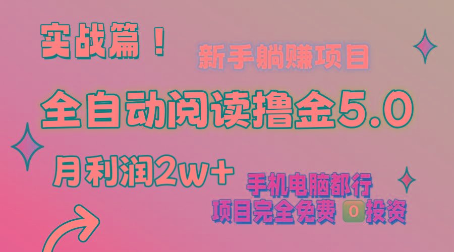 小说全自动阅读撸金5.0 操作简单 可批量操作 零门槛！小白无脑上手月入2w+_就是爱分享